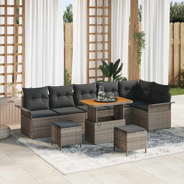 Tuin Sofa Set 9 Pcs Poly Rattan