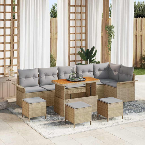 Tuin Sofa Set 9 Pcs Poly Rattan