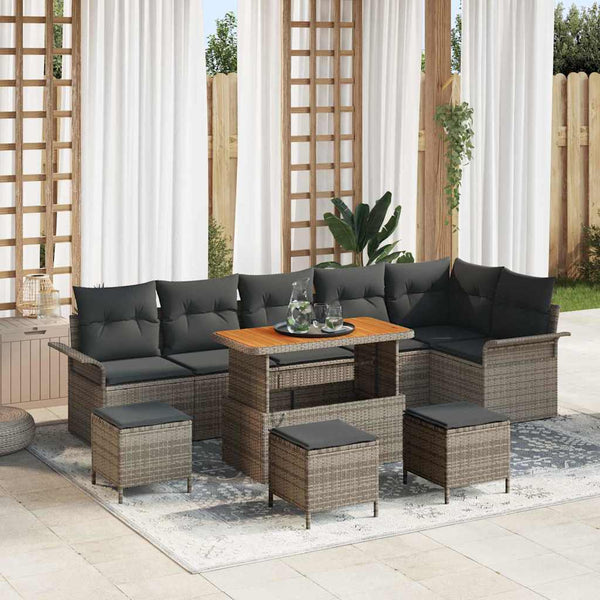 Tuin Sofa Set 9 Pcs Poly Rattan