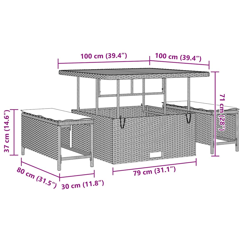 Tuin Sofa Set 12 Pcs Poly Rattan