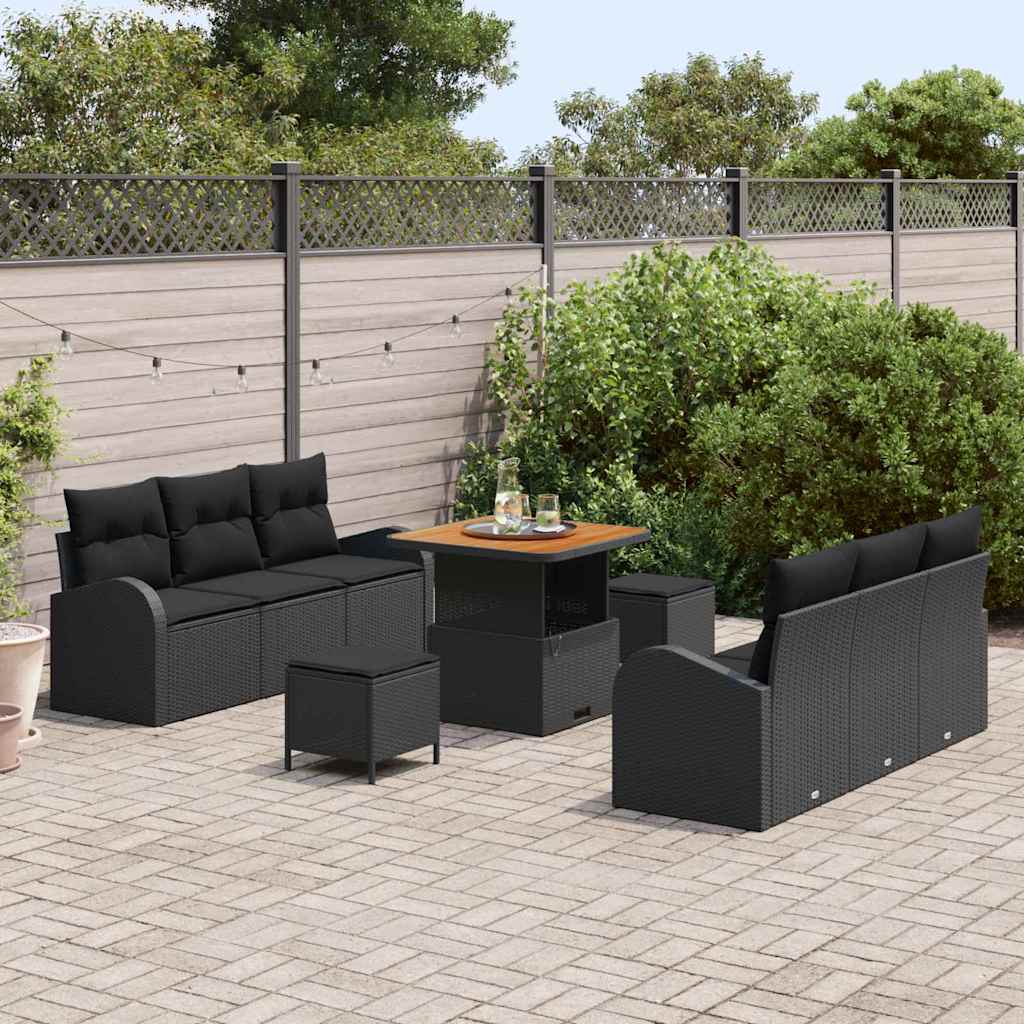 Tuin Sofa Set Met Kussen 9 Pcs Poly Riet