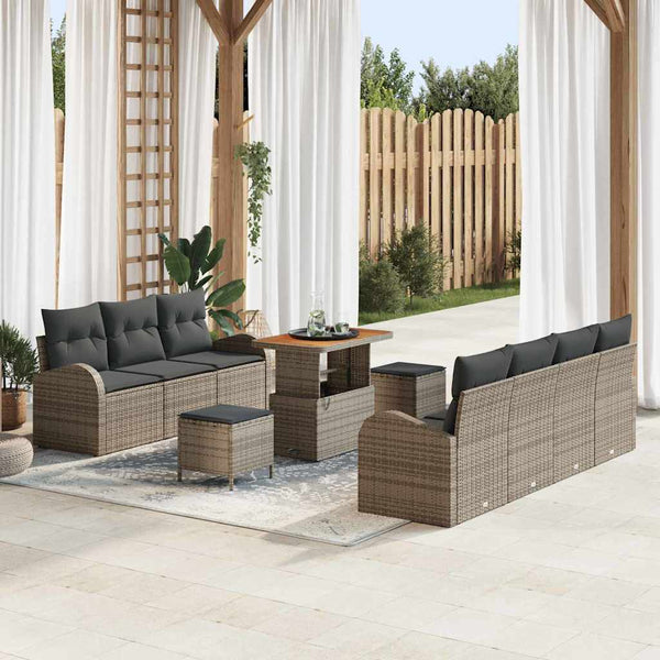Tuin Sofa Set Met Kussen 10 Pcs Poly Riet