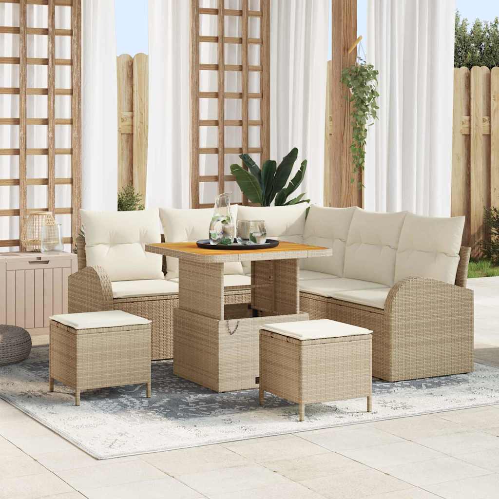 Tuin Sofa Set Met Kussen 8 Pcs Poly Riet