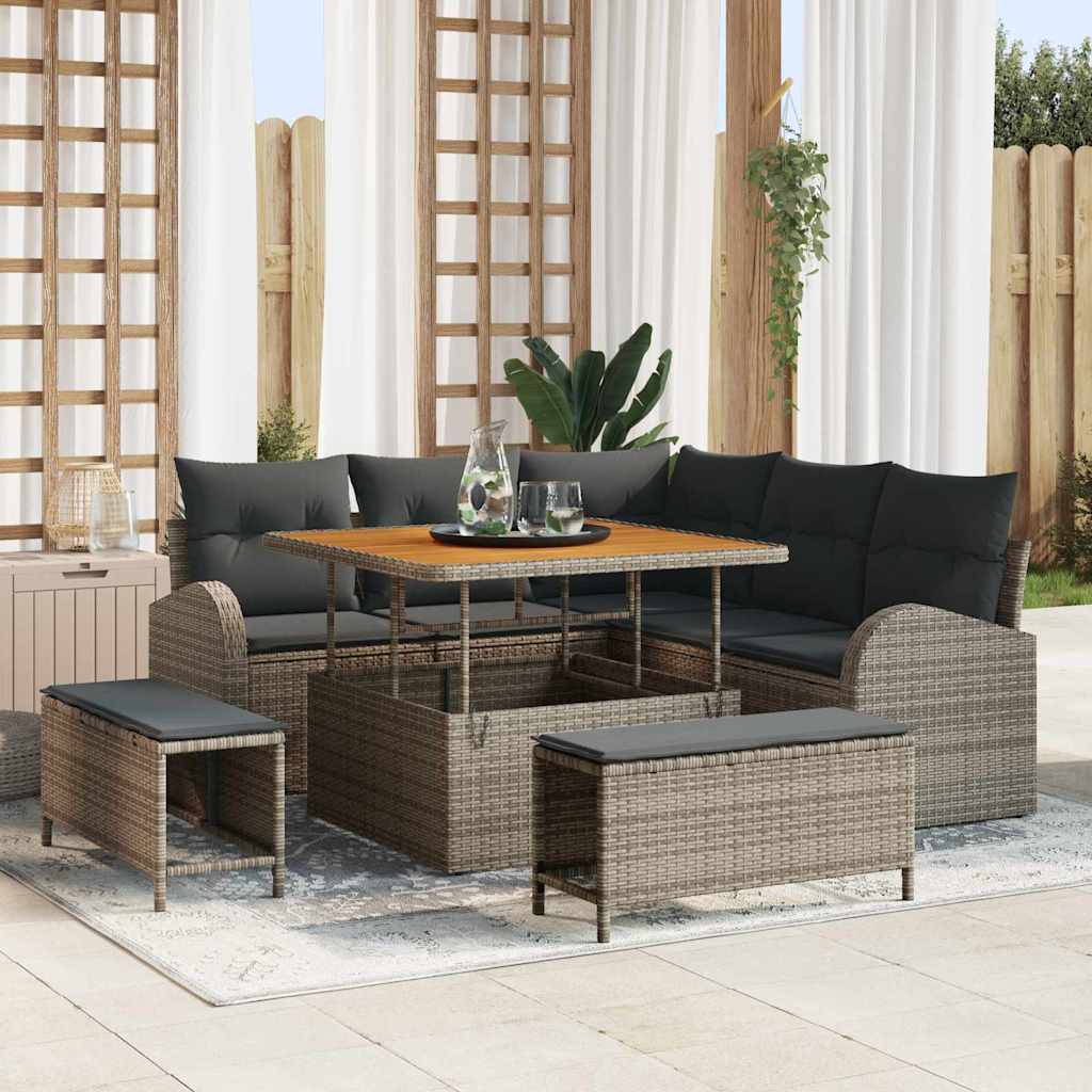 Tuin Sofa Set Met Kussen 8 Pcs Poly Riet