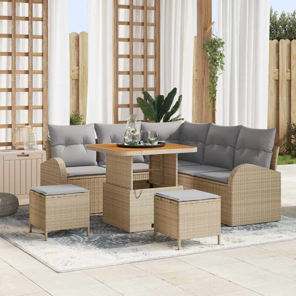 Tuin Sofa Set Met Kussen 8 Pcs Poly Riet