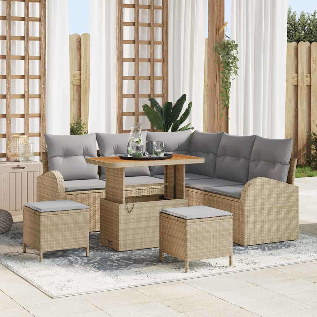 Tuin Sofa Set Met Kussen 8 Pcs Poly Riet