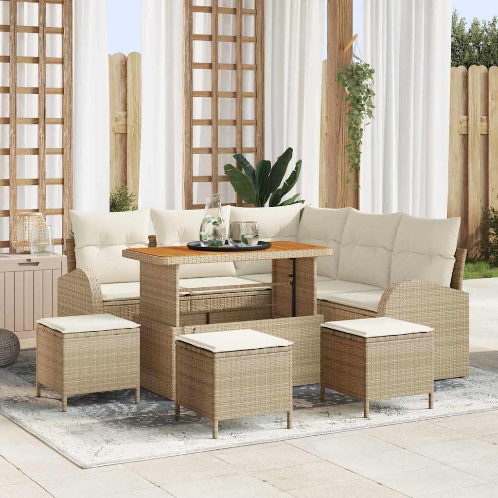 Tuin Sofa Set Met Kussen 8 Pcs Poly Riet