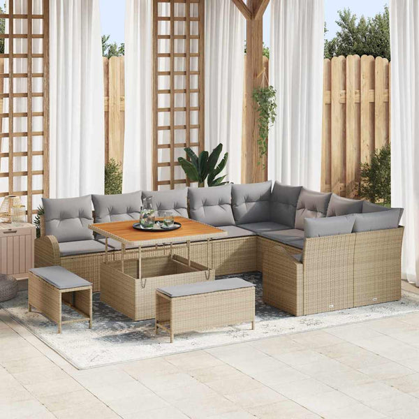 Tuin Sofa Set Met Kussen 12 Pcs Poly Riet