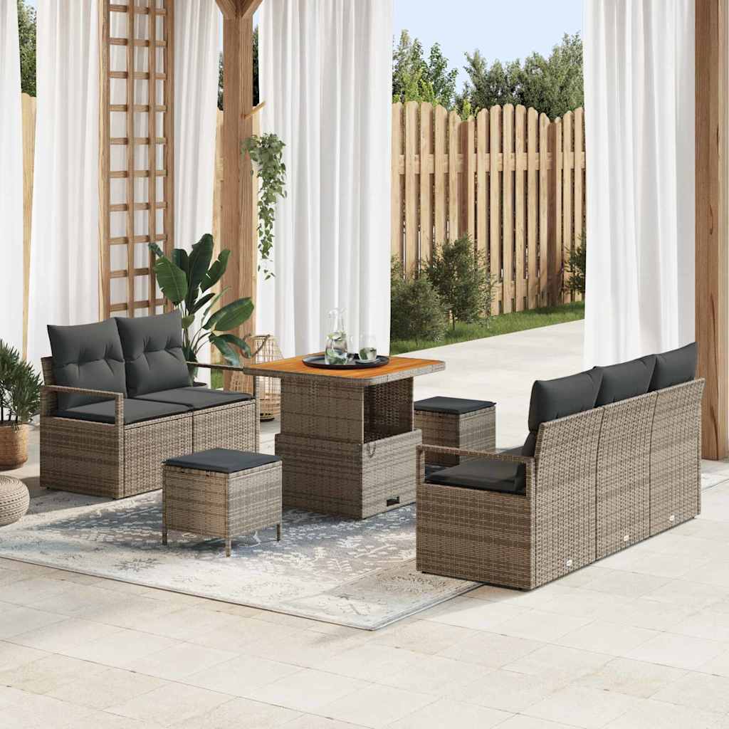 Tuin Sofa Set Met Kussen 8 Pcs Poly Riet