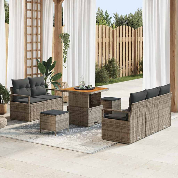 Tuin Sofa Set Met Kussen 8 Pcs Poly Riet