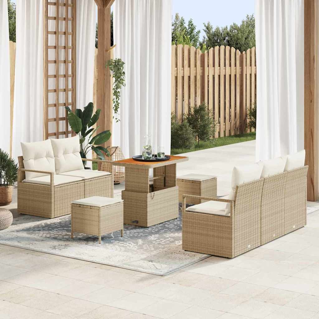 Tuin Sofa Set Met Kussen 8 Pcs Poly Riet