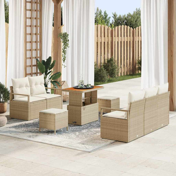 Tuin Sofa Set Met Kussen 8 Pcs Poly Riet
