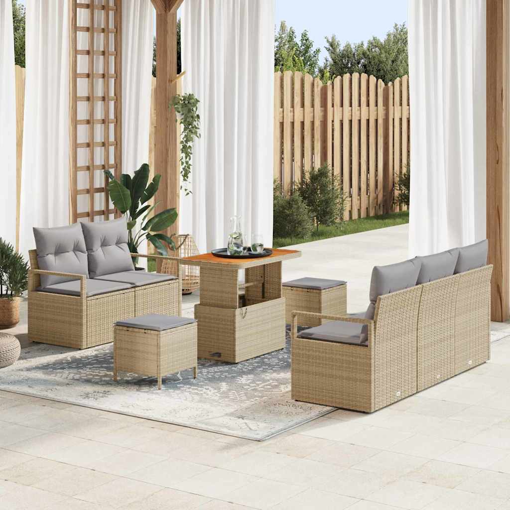 Tuin Sofa Set Met Kussen 8 Pcs Poly Riet
