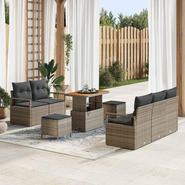 Tuin Sofa Set Met Kussen 8 Pcs Poly Riet
