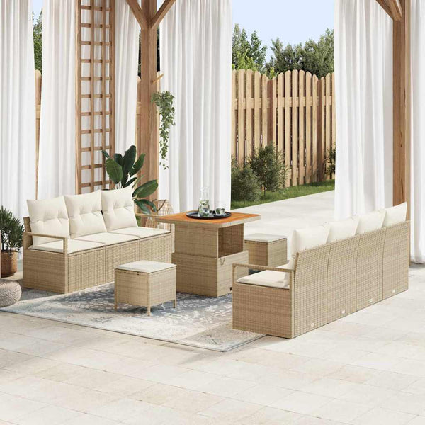 Tuin Sofa Set Met Kussen 10 Pcs Poly Riet