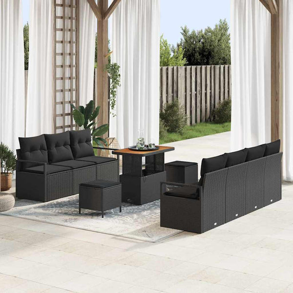 Tuin Sofa Set Met Kussen 10 Pcs Poly Riet