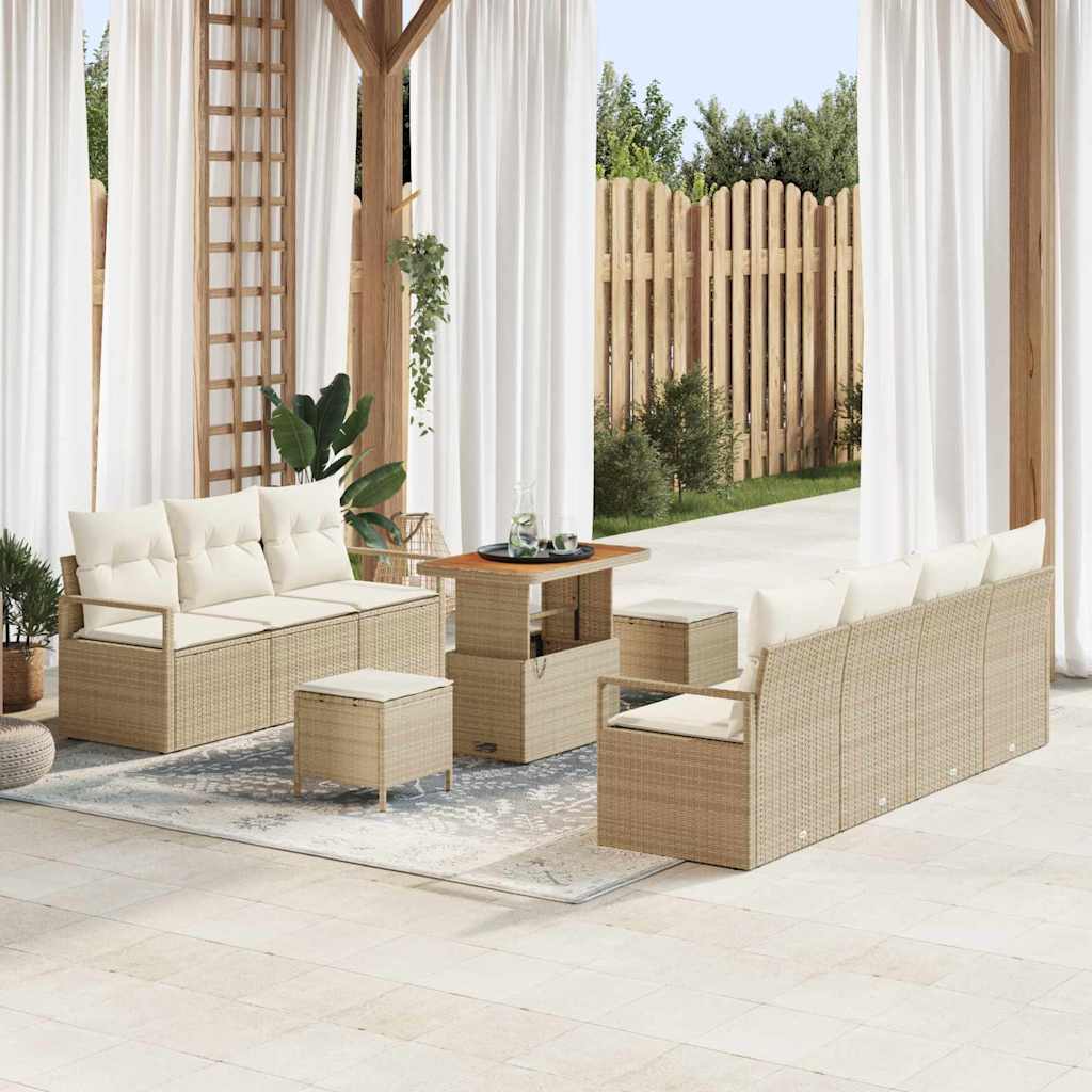 Tuin Sofa Set Met Kussen 10 Pcs Poly Riet