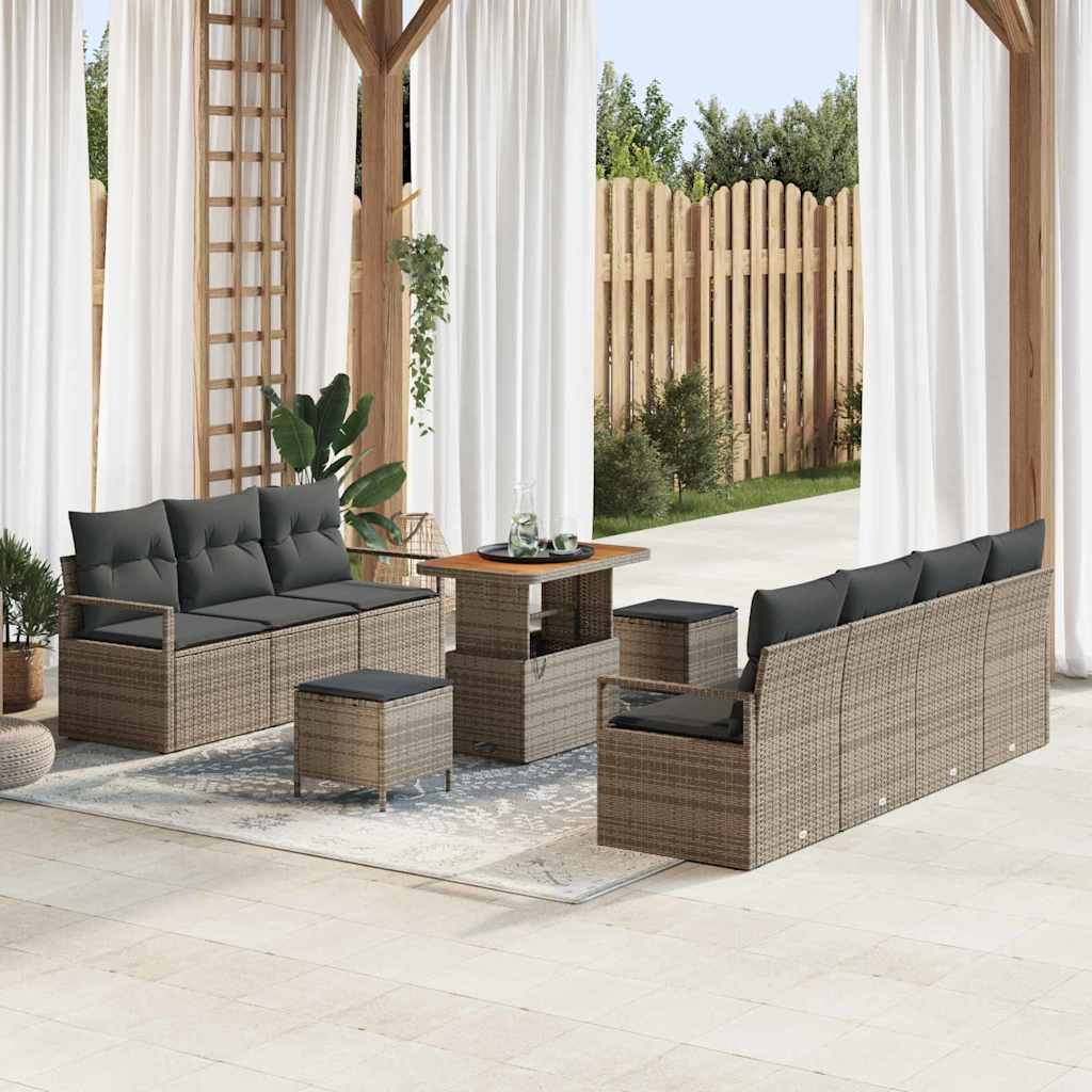 Tuin Sofa Set Met Kussen 10 Pcs Poly Riet