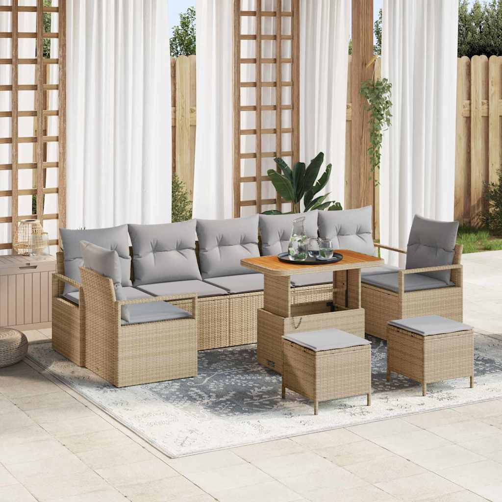 Tuin Sofa Set Met Opslag 10 Pcs Poly Riet