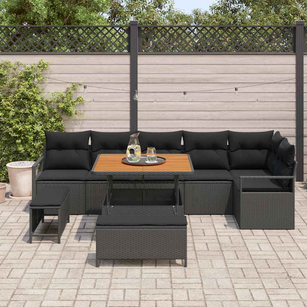Tuin Sofa Set Met Kussen 9 Pcs Poly Riet