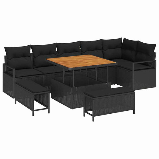 Tuin Sofa Set Met Kussen 9 Pcs Poly Riet