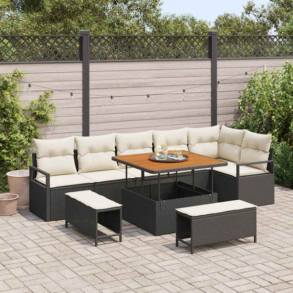 Tuin Sofa Set Met Kussen 9 Pcs Poly Riet