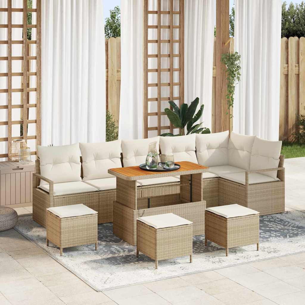 Tuin Sofa Set Met Kussen 9 Pcs Poly Riet