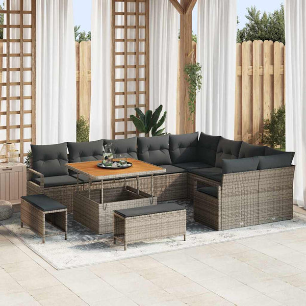 Tuin Sofa Set Met Kussen 12 Pcs Poly Riet