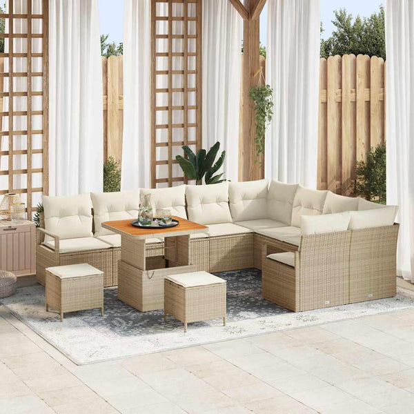 Tuin Sofa Set Met Kussen 12 Pcs Poly Riet