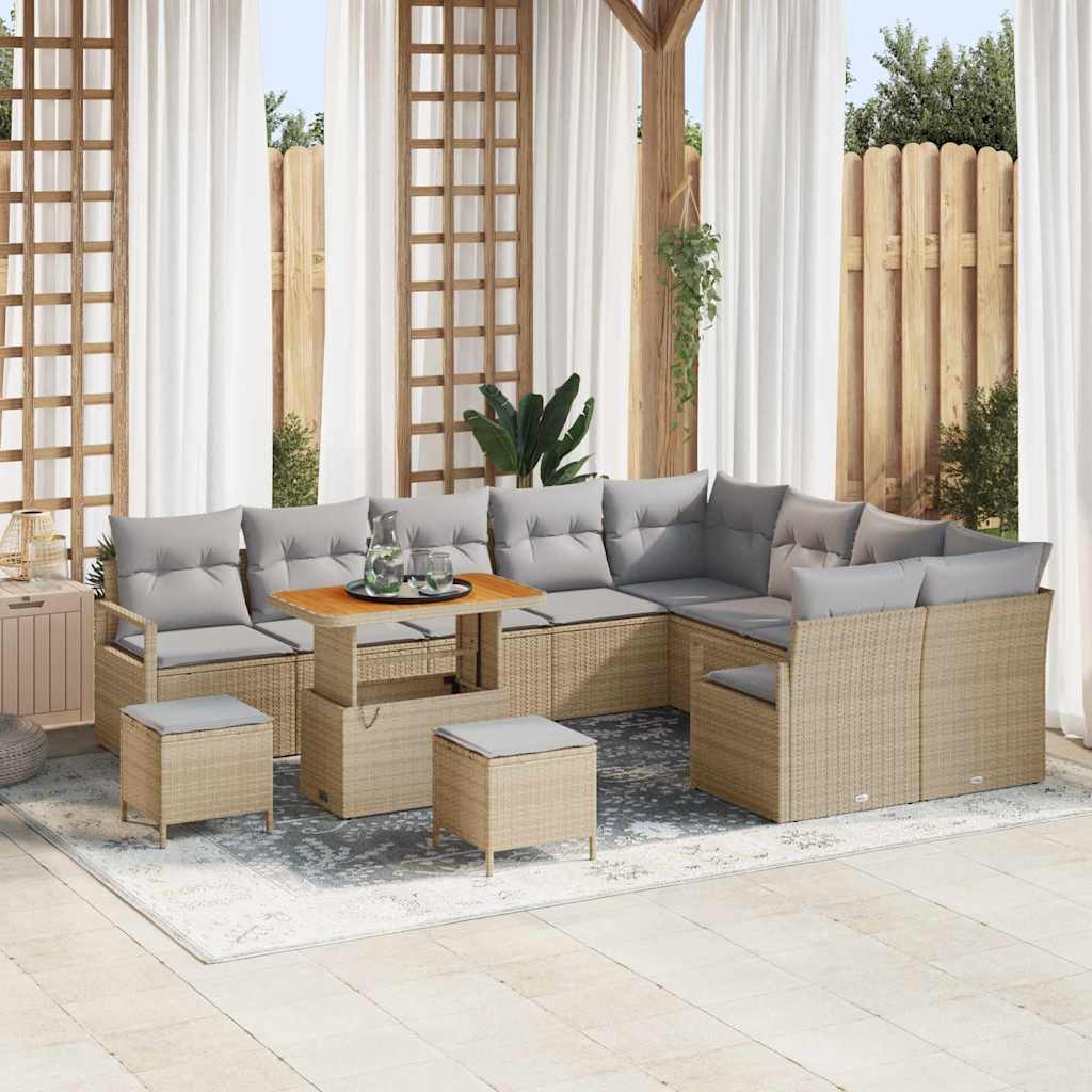 Tuin Sofa Set Met Kussen 12 Pcs Poly Riet
