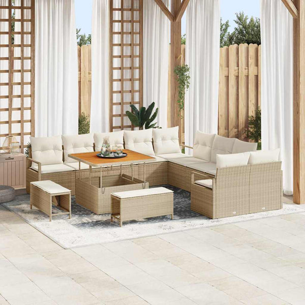 Tuin Sofa Set Met Kussen 13 Pcs Poly Riet