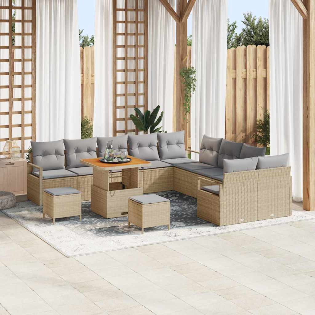 Tuin Sofa Set Met Kussen 13 Pcs Poly Riet