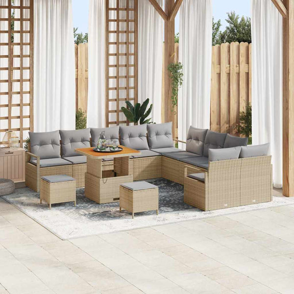 Tuin Sofa Set Met Kussen 13 Pcs Poly Riet
