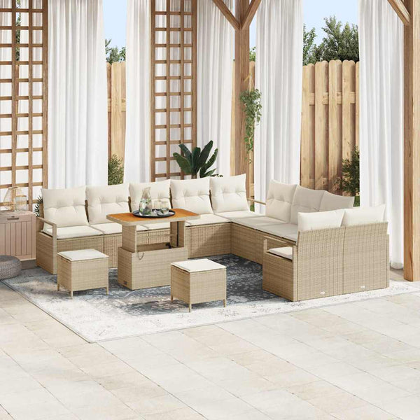 Tuin Sofa Set Met Kussen 13 Pcs Poly Riet