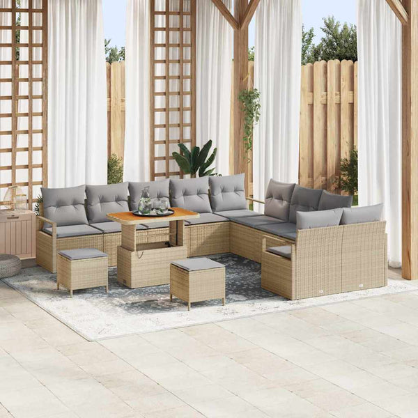 Tuin Sofa Set Met Kussen 13 Pcs Poly Riet