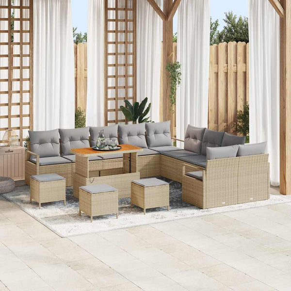 Tuin Sofa Set Met Kussen 13 Pcs Poly Riet