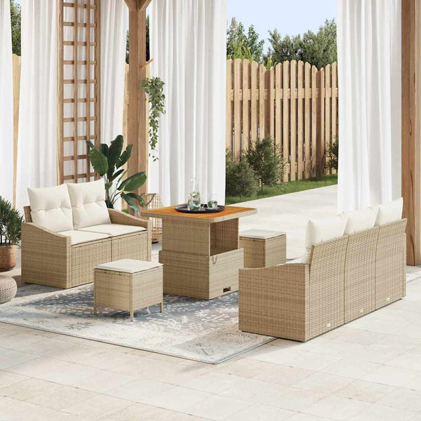 Tuin Sofa Set Met Kussen 8 Pcs Poly Riet
