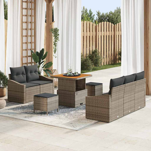 Tuin Sofa Set Met Kussen 8 Pcs Poly Riet