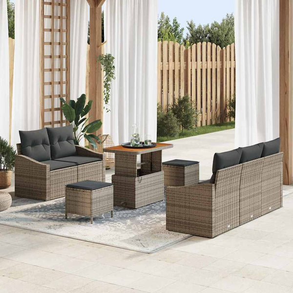 Tuin Sofa Set Met Kussen 8 Pcs Poly Riet