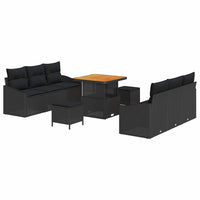 Tuin Sofa Set Met Kussen 9 Pcs Poly Riet