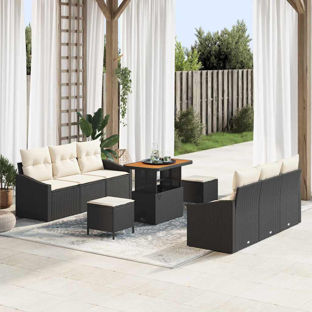 Tuin Sofa Set Met Kussen 9 Pcs Poly Riet