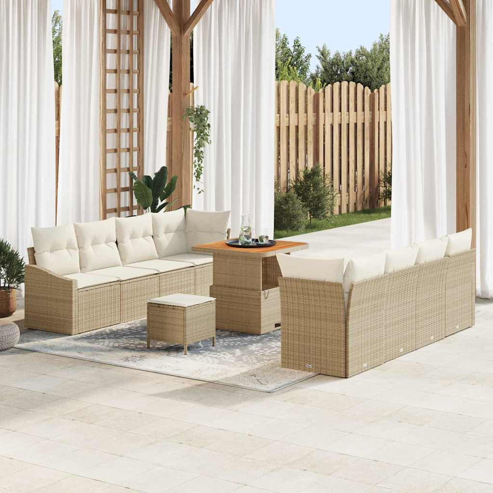 Tuin Sofa Set Met Kussen 11 Pcs Poly Riet