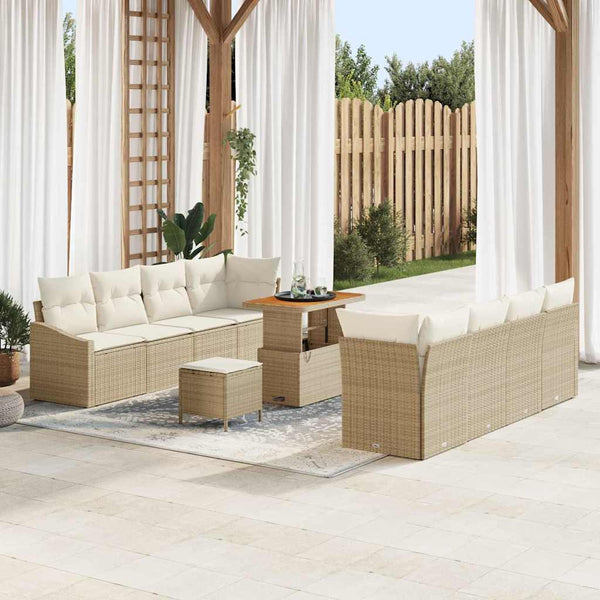 Tuin Sofa Set Met Kussen 11 Pcs Poly Riet
