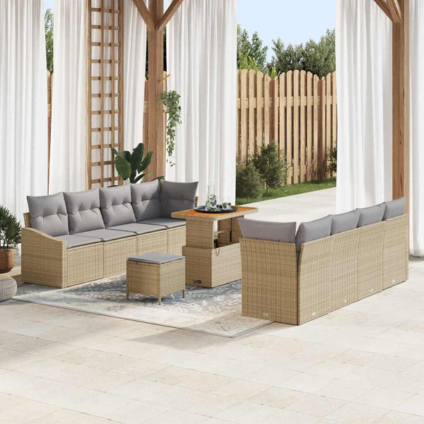 Tuin Sofa Set Met Kussen 11 Pcs Poly Riet
