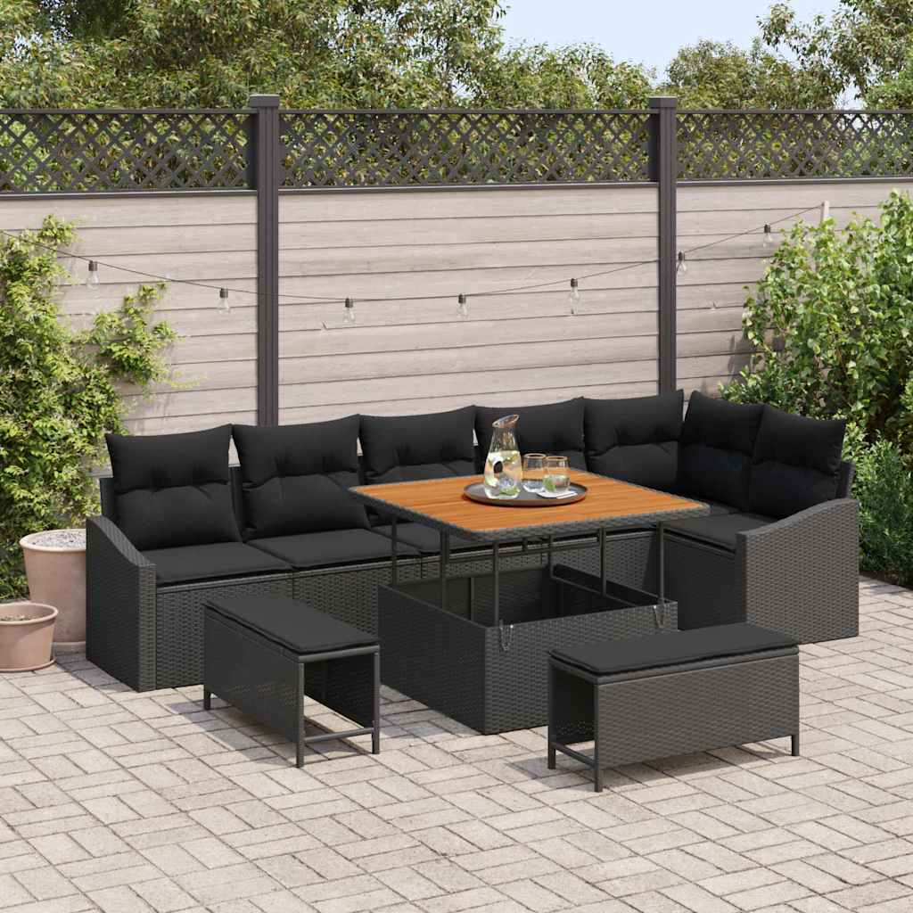 Tuin Sofa Set Met Kussen 9 Pcs Poly Riet