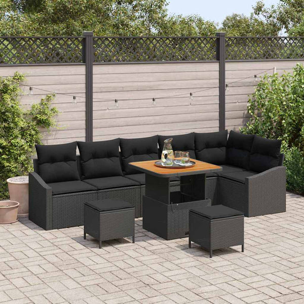 Tuin Sofa Set Met Kussen 9 Pcs Poly Riet