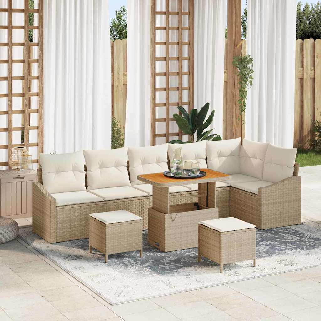 Tuin Sofa Set Met Kussen 9 Pcs Poly Riet
