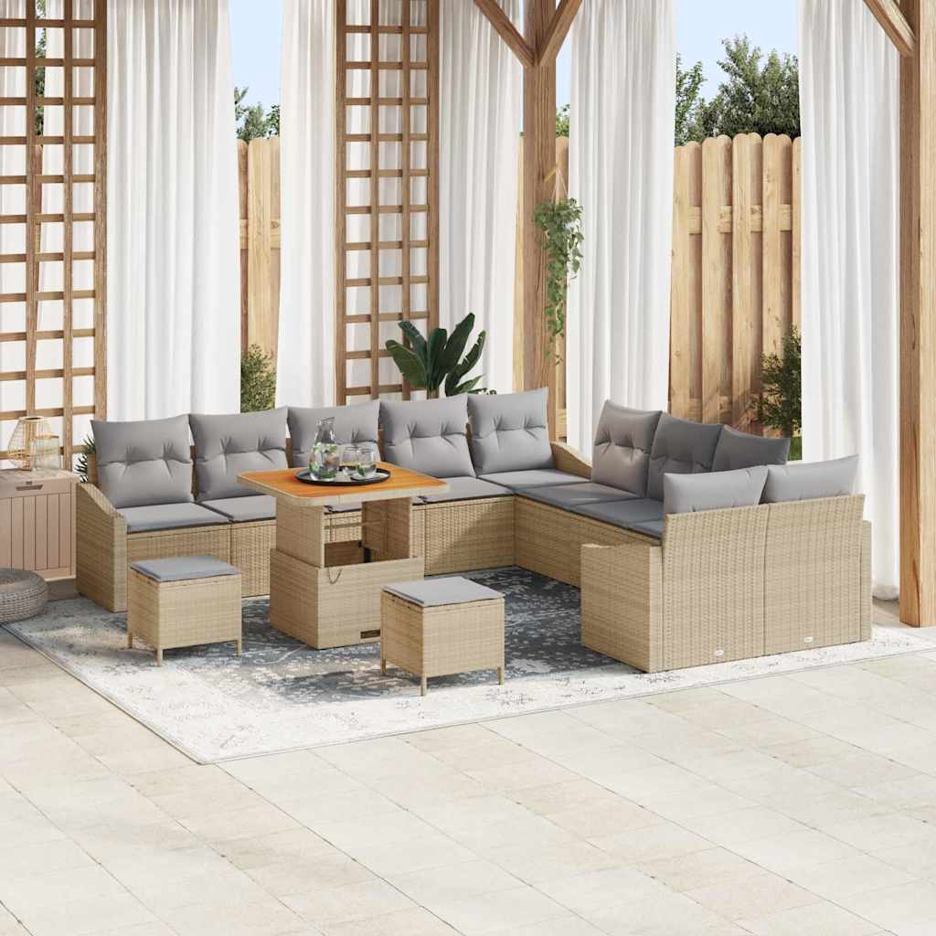 Tuin Sofa Set Met Kussen 13 Pcs Poly Riet