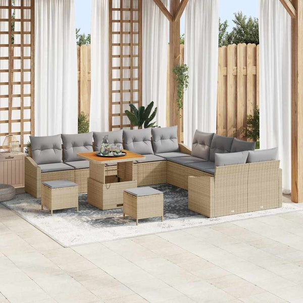 Tuin Sofa Set Met Kussen 13 Pcs Poly Riet