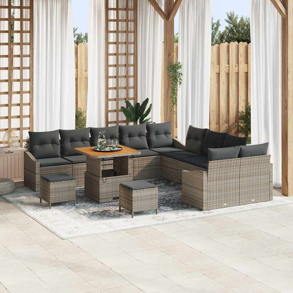 Tuin Sofa Set Met Kussen 13 Pcs Poly Riet